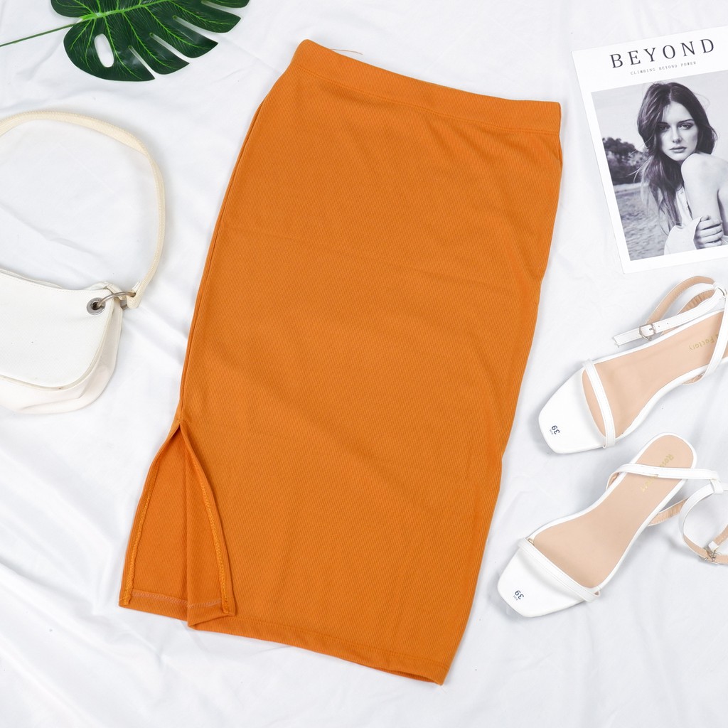 [Mã FAMAYWA giảm 10K đơn 50K] Chân váy bút chì body len tăm thun gân co dãn xẻ gối Mys hitshop Fashion | BigBuy360 - bigbuy360.vn