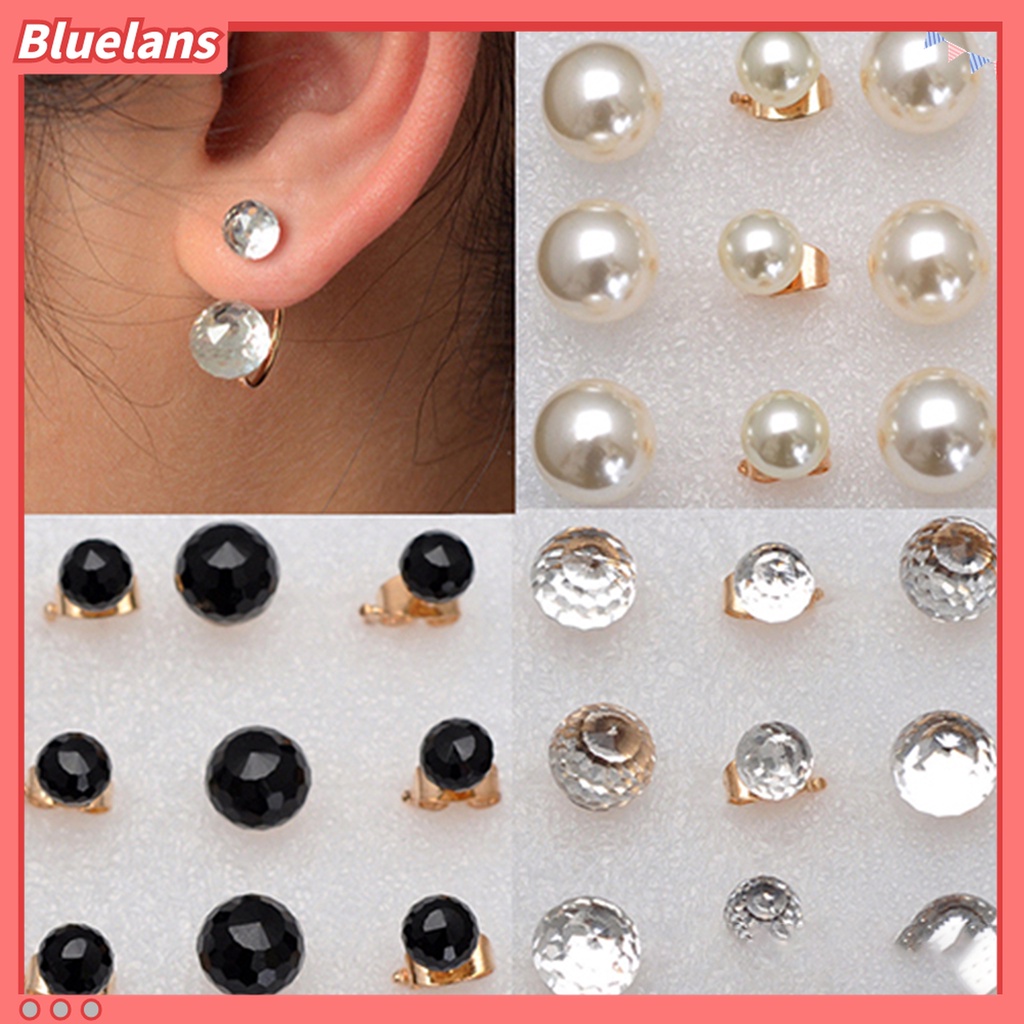 Đôi khuyên tai đính ngọc lớn nhỏ thời trang cho nữ