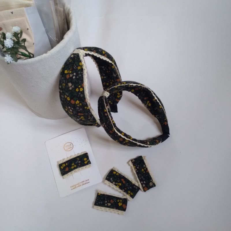 Bờm/cài vintage hoa nhí ren siêu xinh cho Mẹ và Bé