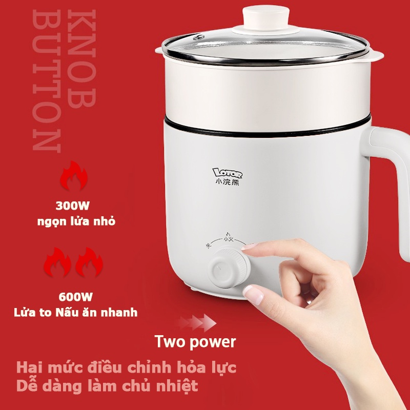 Nồi điện đa năng Lotor 1.3 Lít - 6 CHỨC NĂNG - Chiên, xào, hấp, nấu, hầm, nhúng lẩu - BẢO HÀNH 12 THÁNG