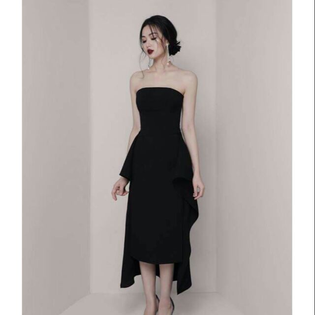 Đầm body cúp ngực phối bèo