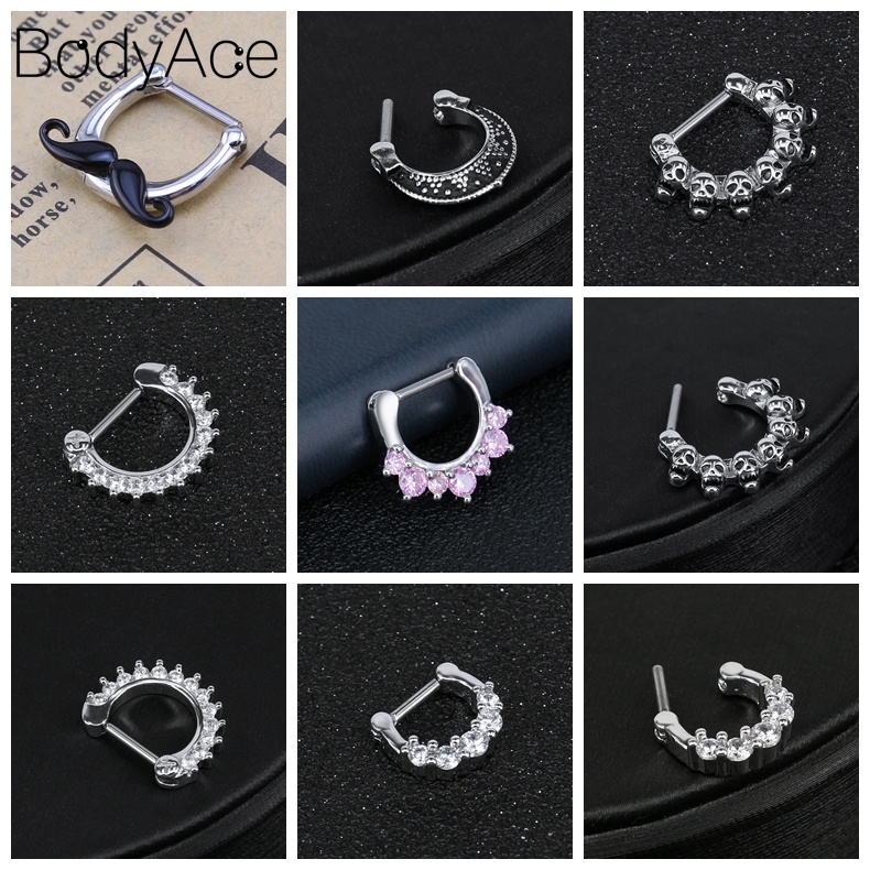 1 Khuyên Mũi Hình Đầu Lâu Bằng Thép Không Gỉ 316L
