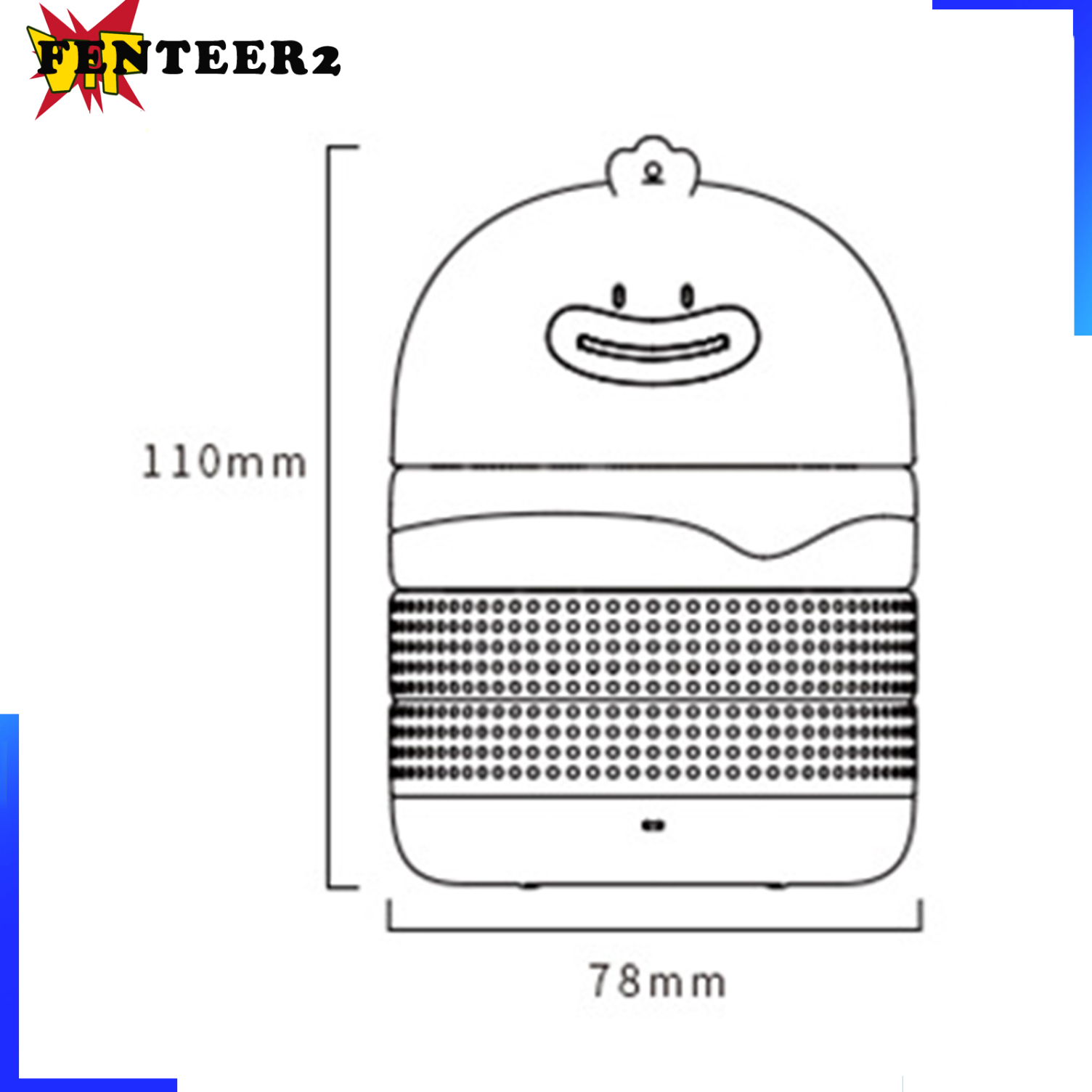 (Fenteer2 3c) Loa Bluetooth Hình Bánh Hamburger Vịt Đáng Yêu Cho Trẻ Em