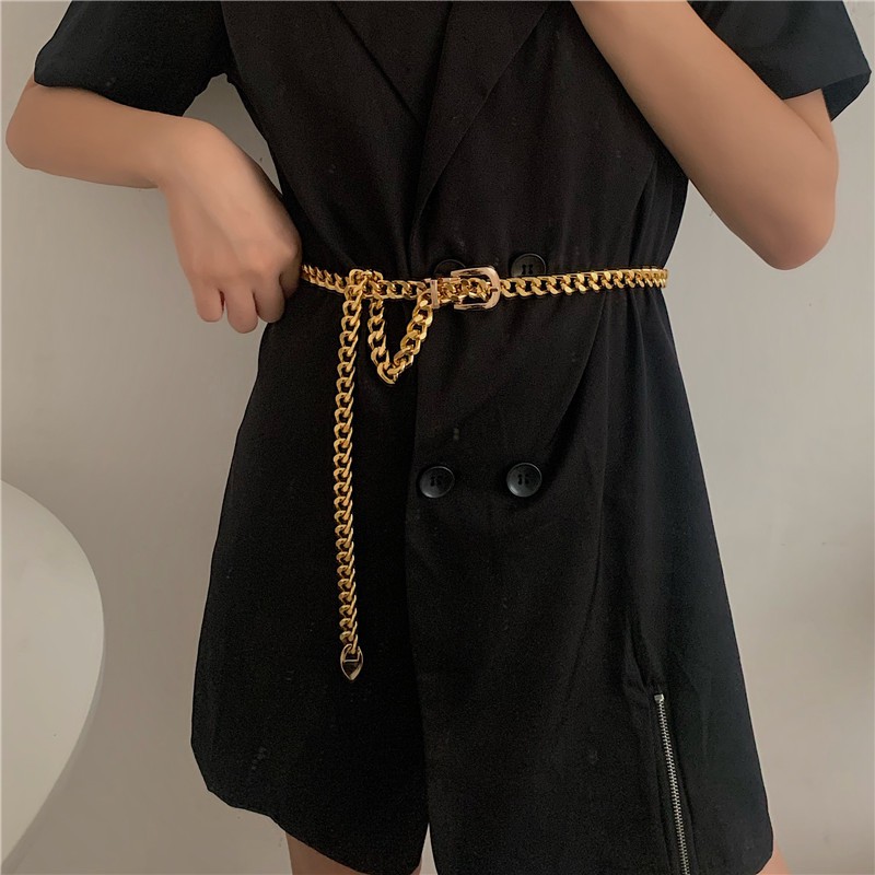 Thắt lưng kim loại đơn giản cổ điển phong cách hip-hop hợp thời trang