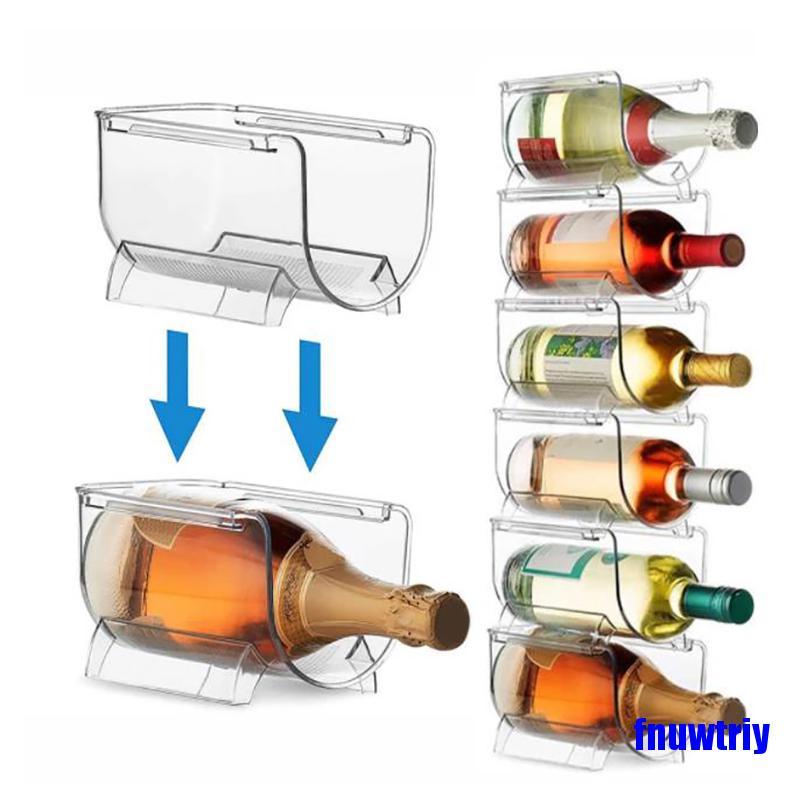 1 Giá Đỡ Chai Rượu Vang Xếp Chồng Lên Tủ Lạnh Tiện Dụng