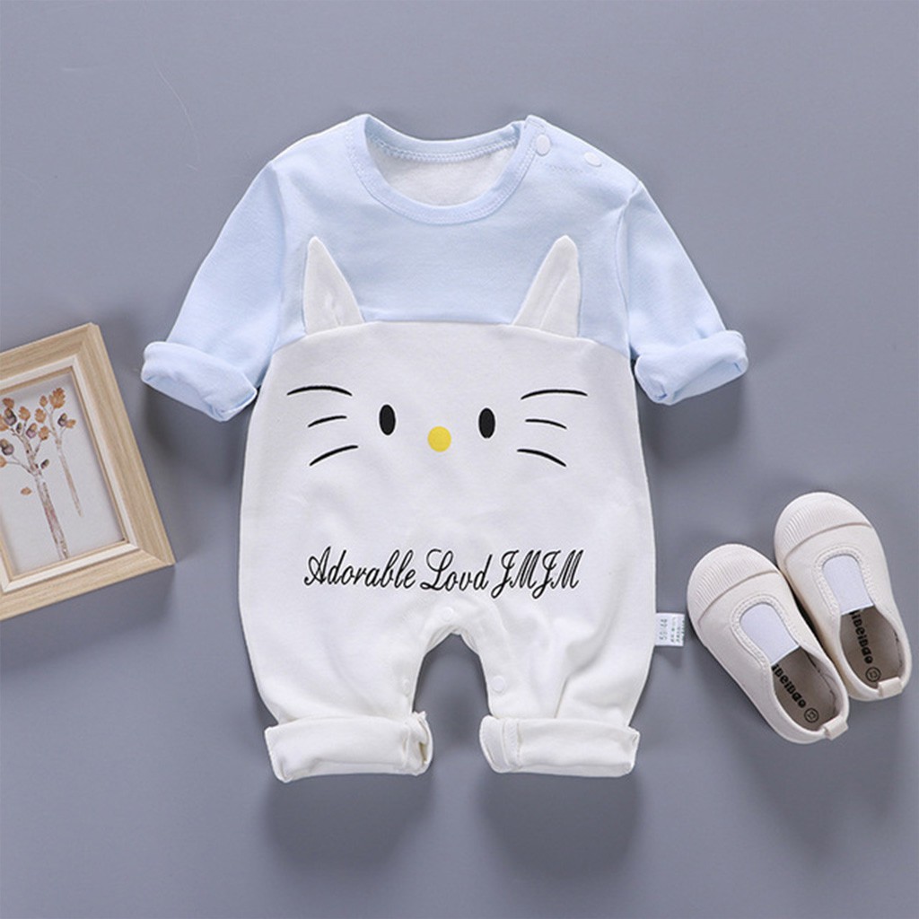 Bodysuit cho bé body liền thân dài tay cho bé trai gái sơ sinh Mẫu Mới hàng QC đẹp in hình cực yêu từ 3-12kg – BD15