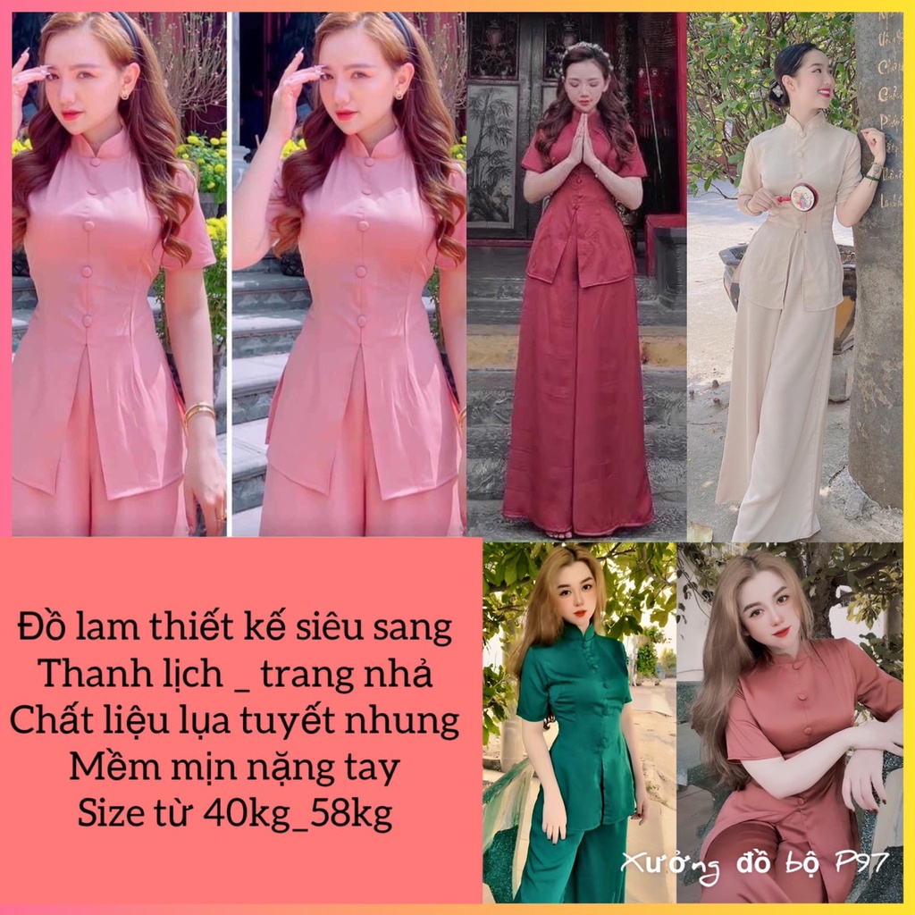 Đồ lam đi chùa thiết kế thanh lịch sang trọng, chất liệu cao cấp mềm mịn mướt giá rẻ tận xưởng freeship
