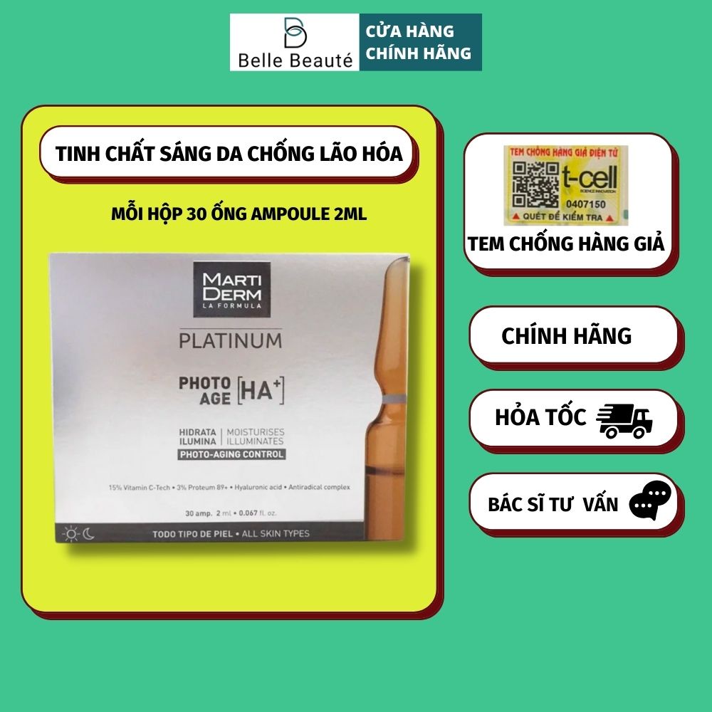 Tinh chất chống oxy hóa Martiderm Photo Age ngăn ngừa lão hóa da do ánh sáng 60ml (2ml x 30 ống) | Chính hãng