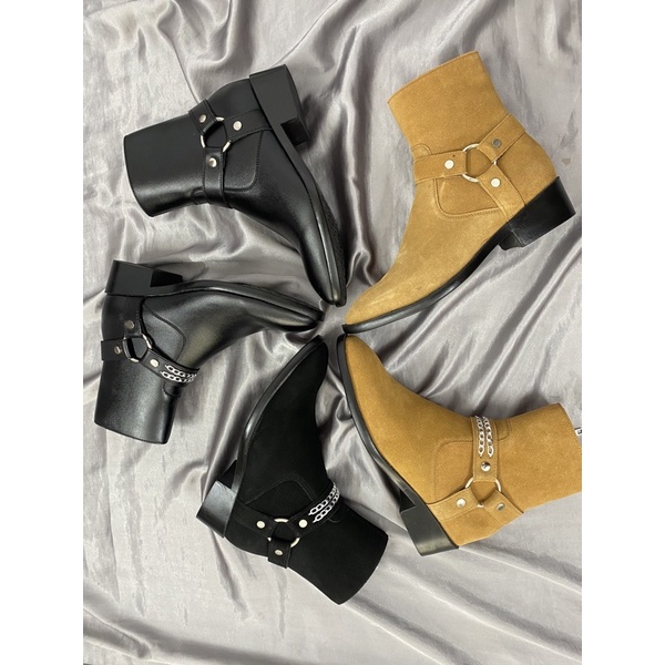 (5 Mẫu)) Harness boot thời trang da that tăng chiều cao lên đến 7cm