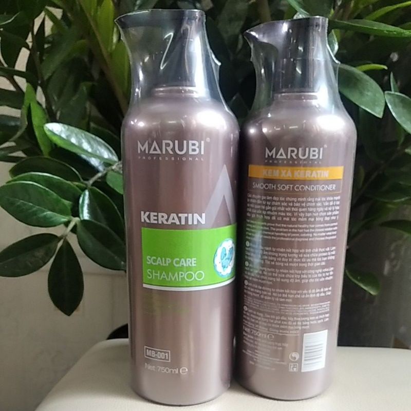 Dầu gội xả keratin marubi phục hồi tóc 750ml hương thơm mềm mượt