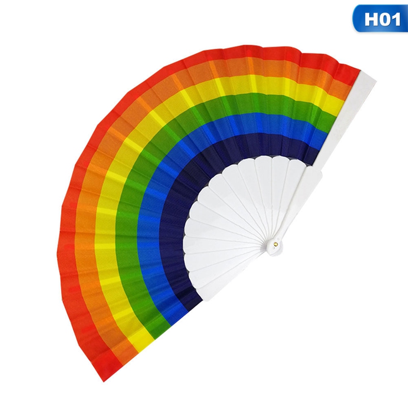 Quạt xếp cầm tay màu cầu vồng LGBT