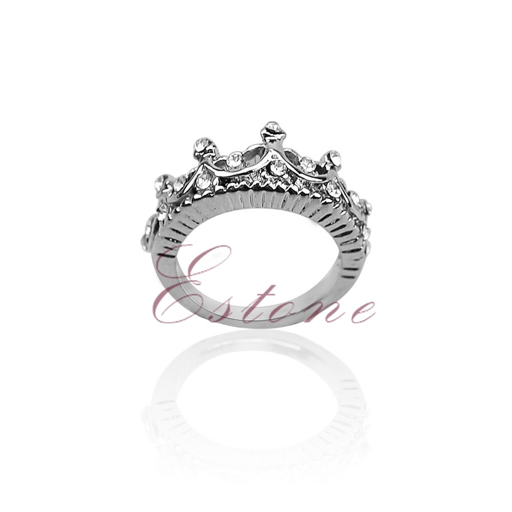 Nhẫn HìNh Vương MiệN ĐíNh Kim Cương Giả ThờI Trang Cho Nữ Size US 5 6 7 8