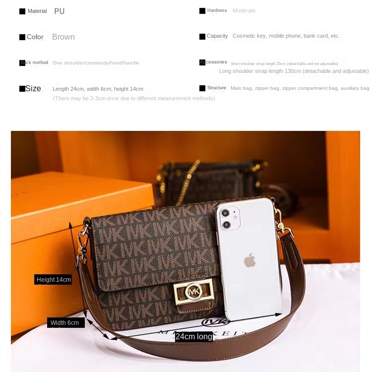 MK fashion woman bag Genuine leather shoulder bag cross body bag