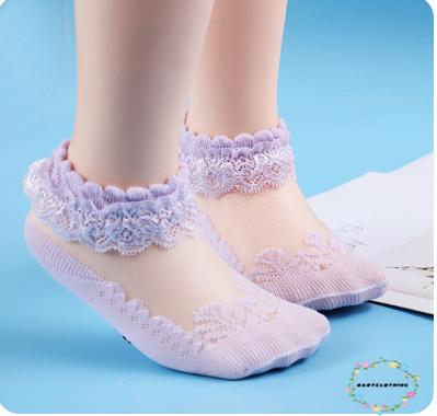 Vớ Cotton Phối Ren Đáng Yêu Cho Bé Gái