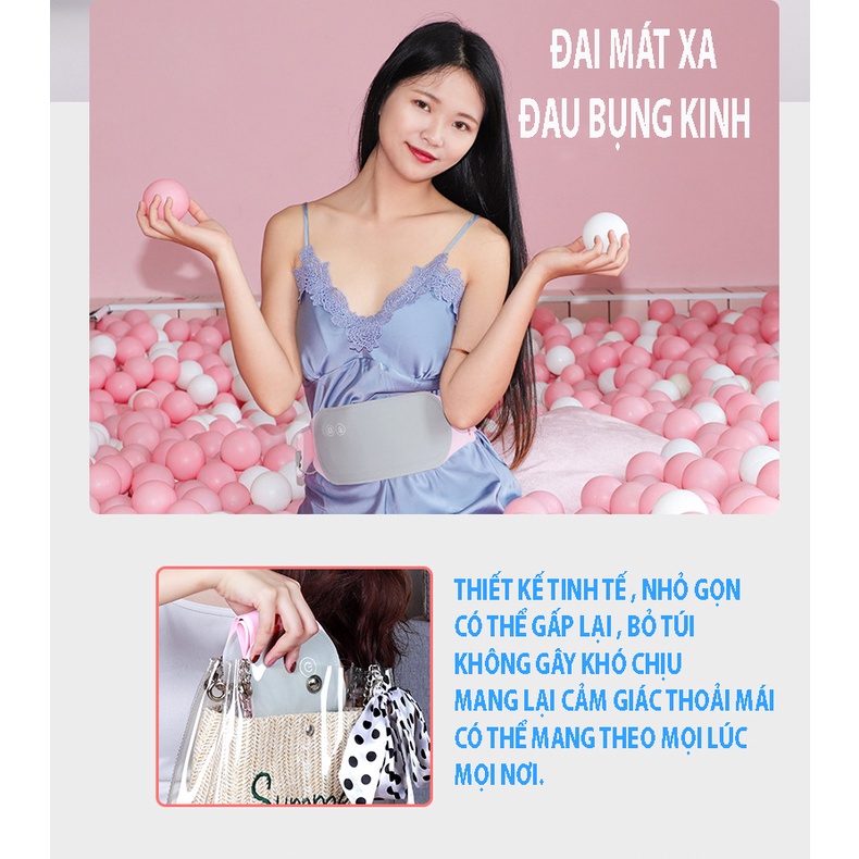 Đai Massage Làm Ấm Giảm Đau Bụng, Lưng Cho Phụ Nữ Đến Kì,Chườm Nóng Giảm Đau Bụng Kinh Đai đeo thắt lưng.
