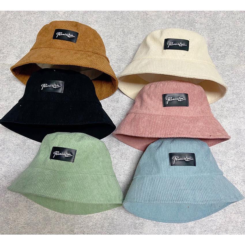 Mũ bucket thêu chữ Promissyou | Nón vành tròn phong cách Ulzzang form unisex nam nữ SG105