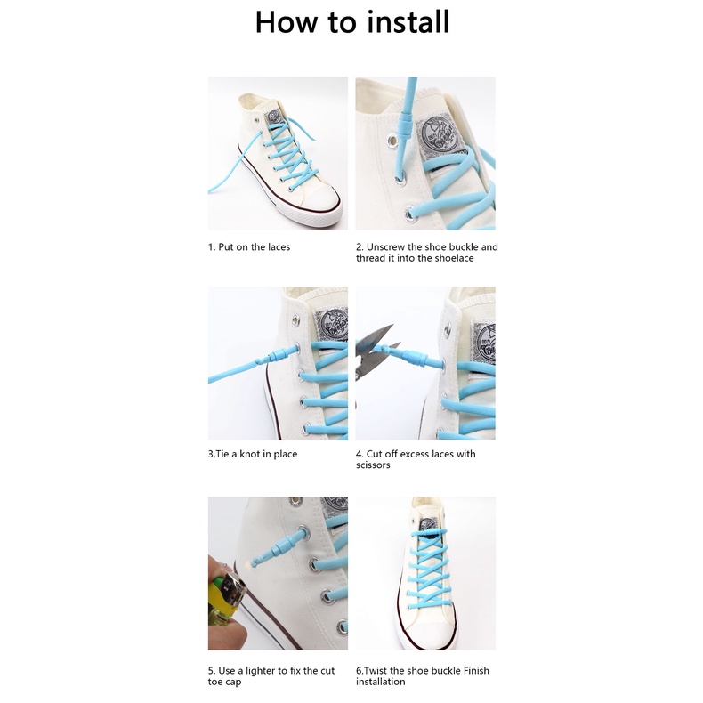 1 Cặp Dây Giày Co Giãn Khóa Kim Loại Không Cần Buộc Dành Cho Nam Nữ Tennis