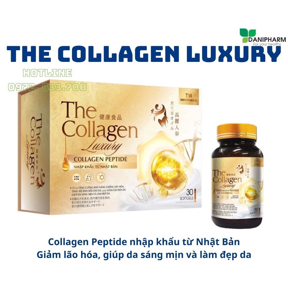 THE COLLAGEN LUXYRY-  Collagen peptide nhập khẩu từ Nhật Bản, giảm lão hóa, giúp da căng bóng, lưu giữ nét xuân (30 viên