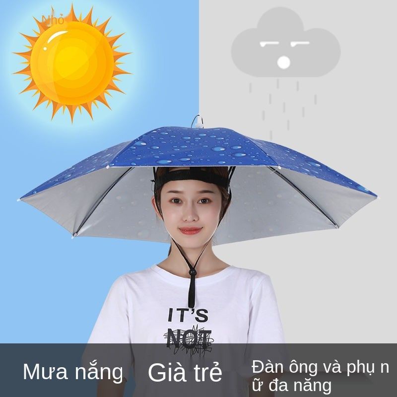 Nón dù đội đầu che nắng, mưa, câu cá, hái chè...tiện lợi