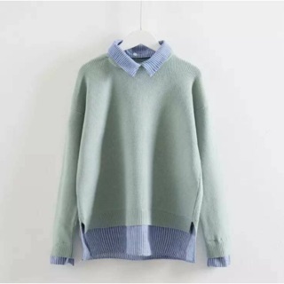 Áo len phối sơ mi