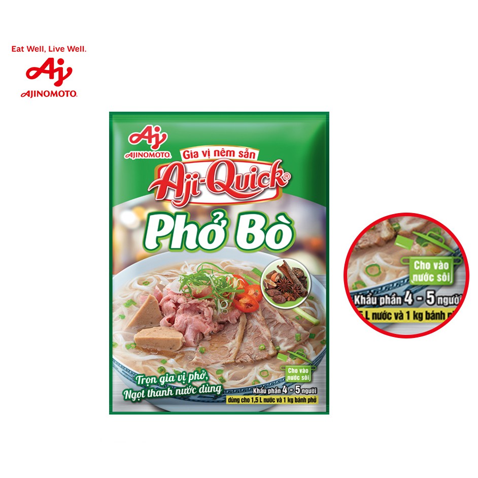 Combo 2 Bột Tẩm Khô AJI-QUICK + 4 Phở Bò + 4 Bún Bò Huế + 4 Lẩu Thái + 4 Lẩu Kim Chi + 6 Thịt kho + 6 Cá Kho