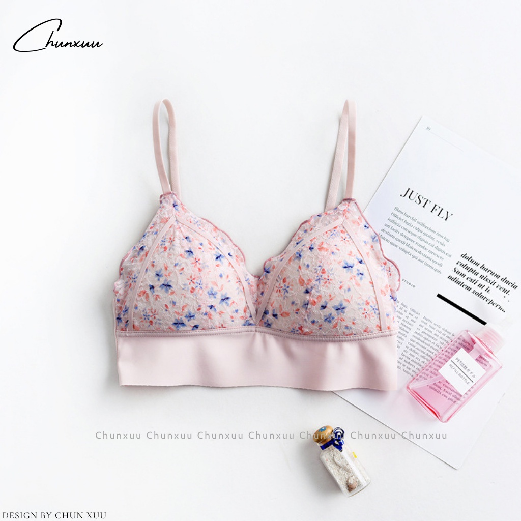 Áo bra nữ ren hoa nhí gợi cảm ChunXuu, đệm dày vừa phối viền su mềm mịn thoáng mát - BR17
