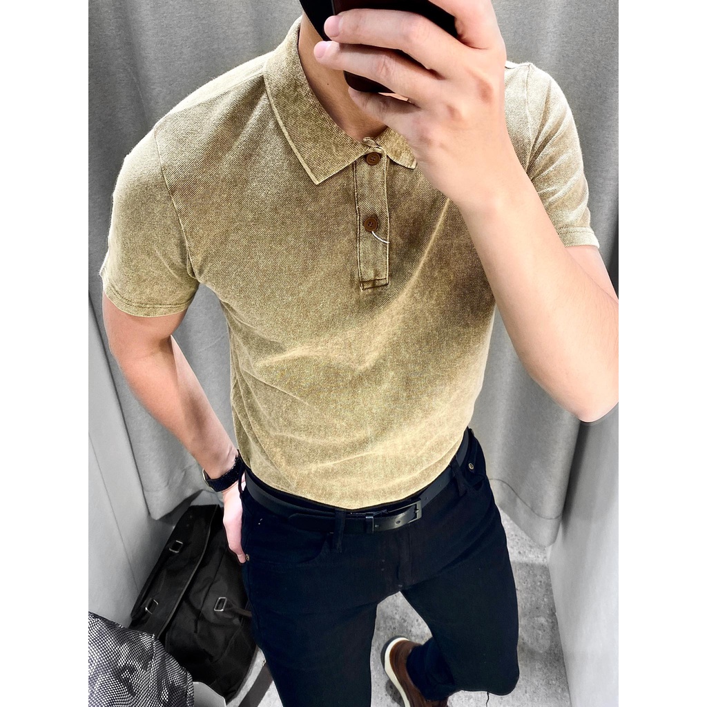 Áo Có Cổ Màu Loang