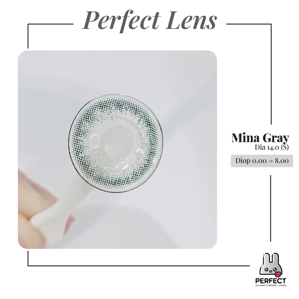 Lens Mắt , Kính Áp Tròng MINA GRAY , DIA 14.0 , Cho Mắt Nhạy Cảm Giá Sale