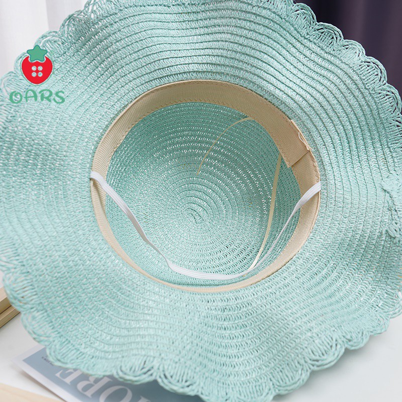 Set nón cho bé gái kèm túi ❤️ Mũi cói che nắng rộng vành đi biển đi du lịch hình hoa cúc mủ công chúa mủ rơm cho bé gái