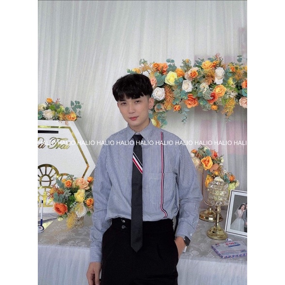 Áo sơ mi dài tay nam mẫu sọc túi ,vải Cotton xịn, chuẩn form - Regular fit, đứng form - HALIOMAN