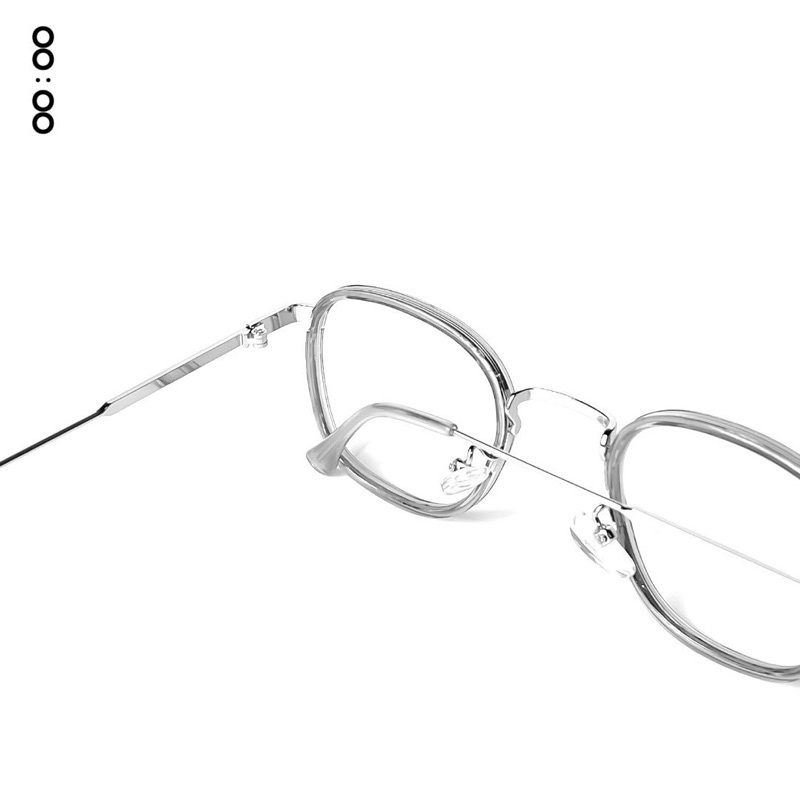 Gọng kính cận nữ THE88 dáng vuông gọng kim loại sang trọng cao cấp tròng giả cận 0 độ chống tia UV400  KC42