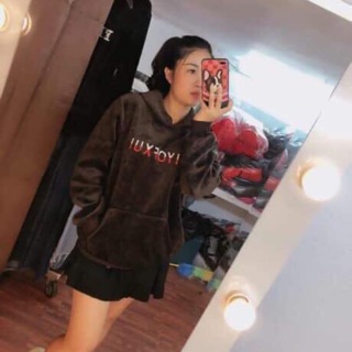 Áo nỉ nhung dầy chui đầu hoodie