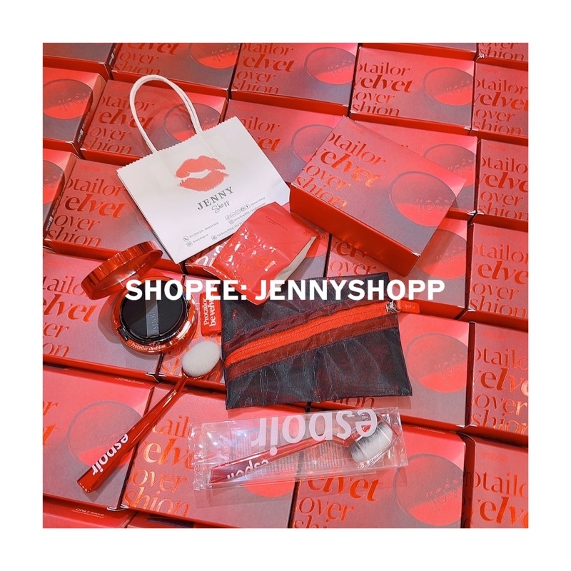 Set Phấn Nước Espoir Protailor Be Velvet Cover Cushion SPF34 PA++