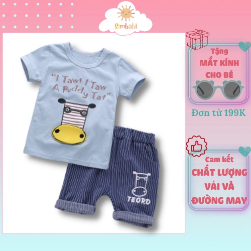 Quần áo bé trai, quần áo trẻ em mặc đi chơi hình bò con phong cách năng động cho bé 8-16kg