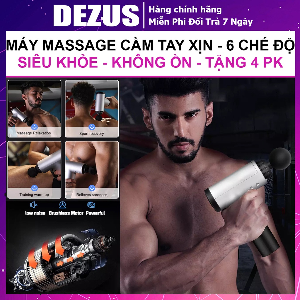 Súng Massage Cầm Tay - Máy Mát Xa Cầm Tay - Máy Đấm Lưng - Rung Giúp Giãn Cơ, Đỡ Mỏi Vai Gáy - FASCIAL GUN - DEZUS