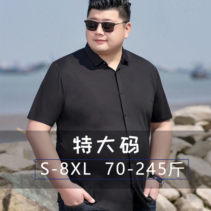 Áo Sơ Mi Tay Ngắn Màu Sắc Đơn Giản Có Size Lớn Cho Nam 100Kg