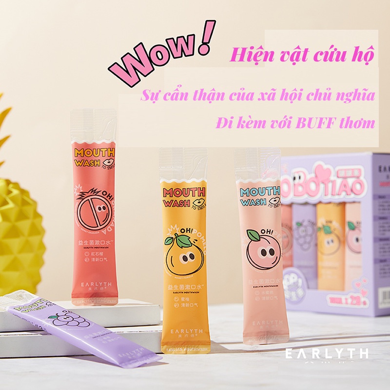BOBOTIAO Hộp 28 viên nước súc miệng lợi khuẩn dùng một lần Earlyth