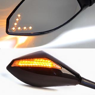 Gương chiếu hậu tích hợp đèn led đa năng cho xe mô tô