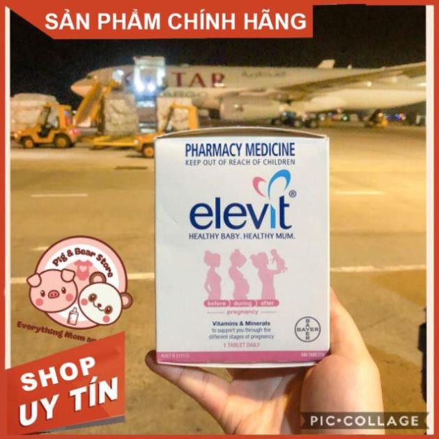 ( CHUẨN AIR - Mẫu Mới ) Vitamin bầu, Bộ tứ siêu đẳng bầu Elevit, Sắt, DHA, Canxi D3