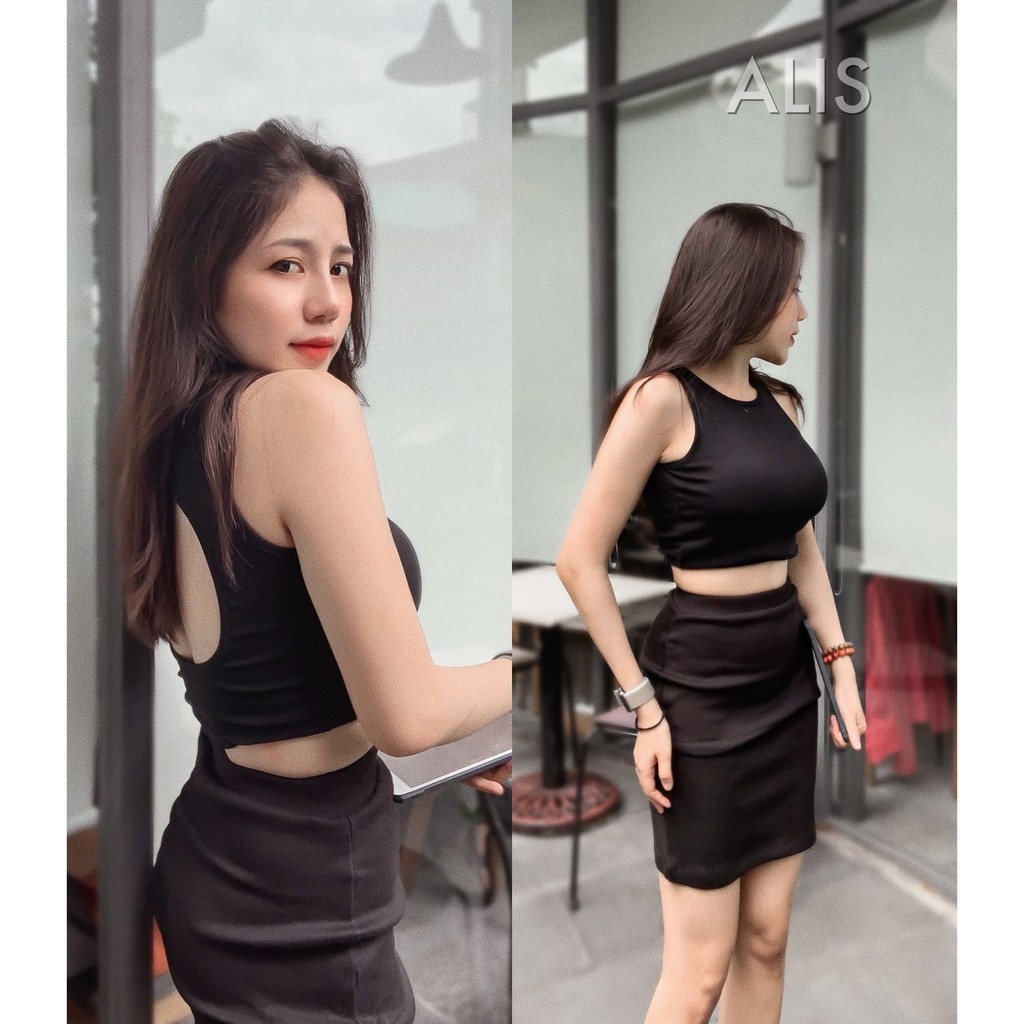 [ Hình Thật ] Áo Croptop Khoét Lưng Có Đệm Ngực Sát Nách Thời Trang Hàn Quốc Thun Gân Siêu Đẹp Siêu Xinh Siêu Rẻ