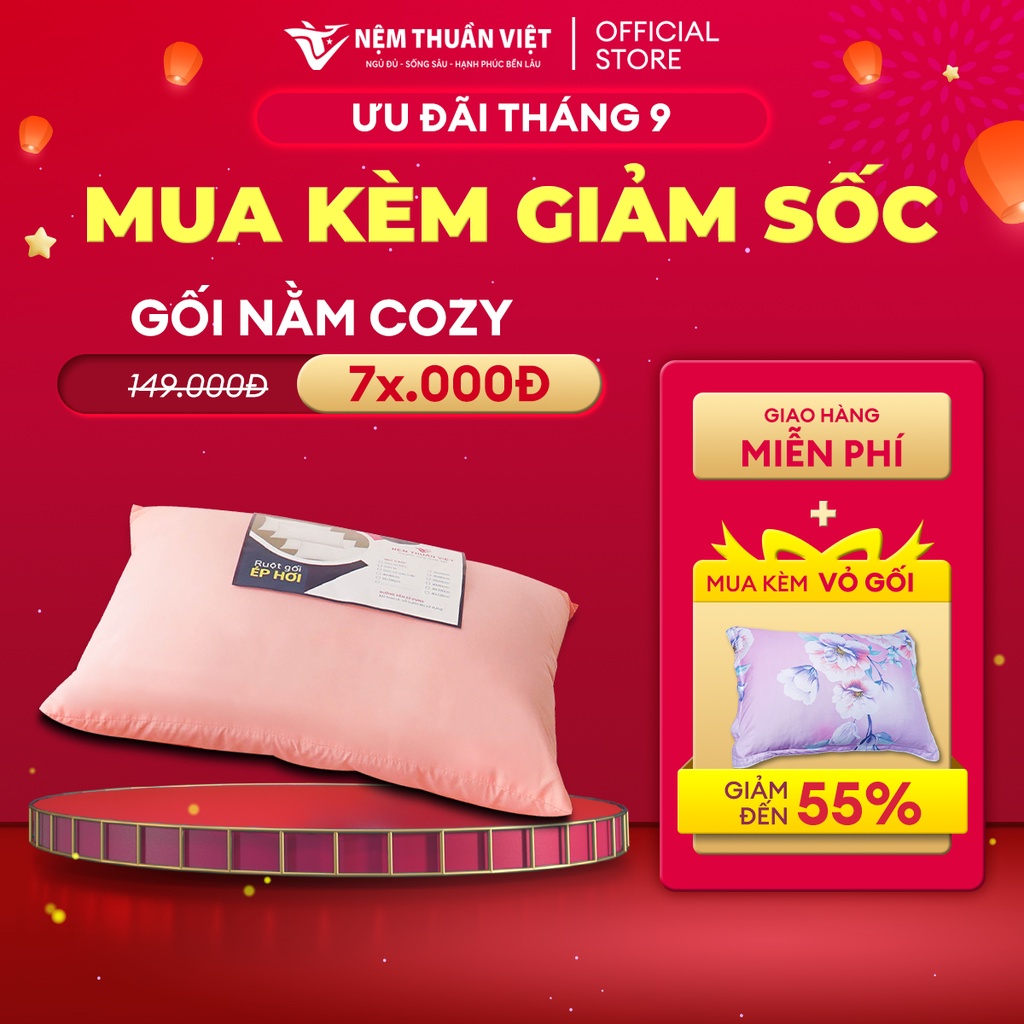 Ruột Gối Nằm Thuần Việt Cozy Cao Cấp, Êm Ái Vượt Trội, Thoáng Mát