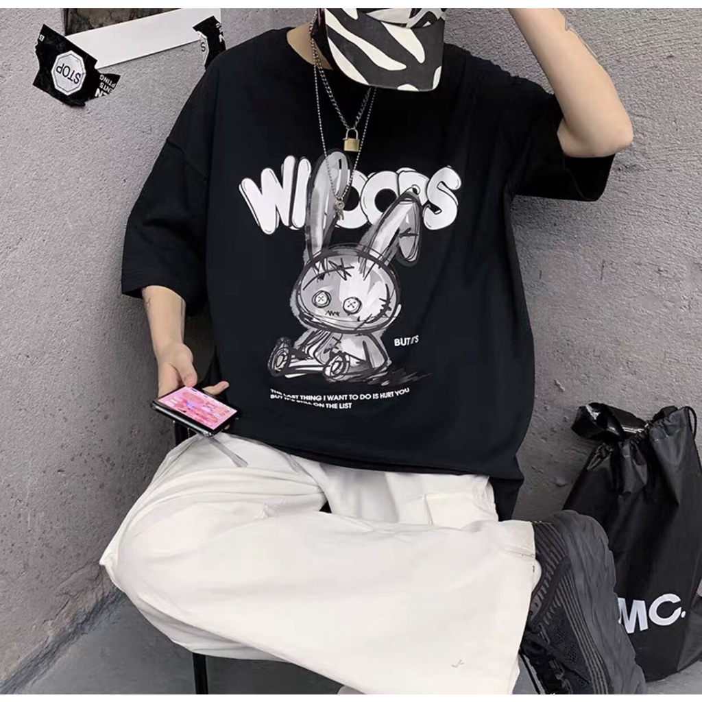 Áo Thun THỎ THÊ THẢM From Rộng Unisex Mềm Mịn Dày Dặn Hot Trend