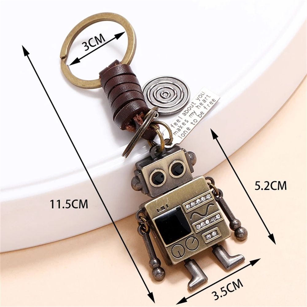 Móc khóa hình robot bằng hợp kim phong cách cổ điển