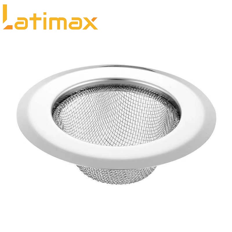Tấm lưới lọc rác bồn rửa chén, chậu rửa bát, khe thoát nước nhà tắm Inox chống han gỉ Latimax đường kính 11.3 cm