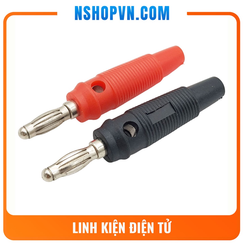 Jack bắp chuối 4mm mạ niken vỏ cao su