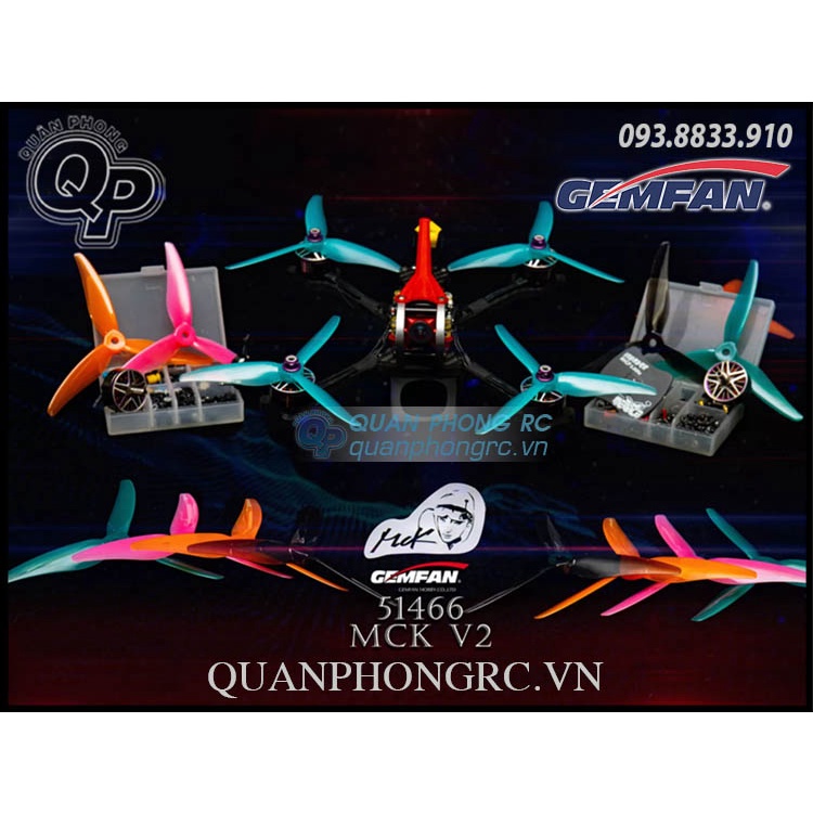 2 Cặp Cánh 3 Lá 5 inch GEMFAN Hurricane MCK V2 51466