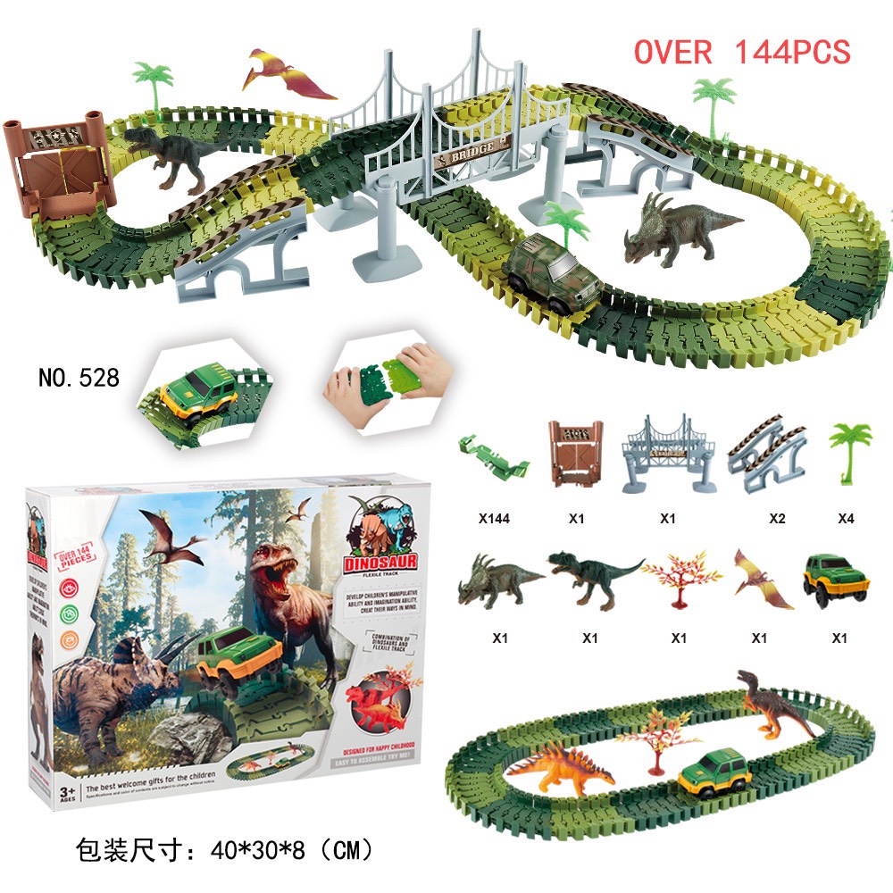 Bộ Lắp Ráp Đường Đua Khủng Long -Ô Tô Vui Nhộn - MH: B0347