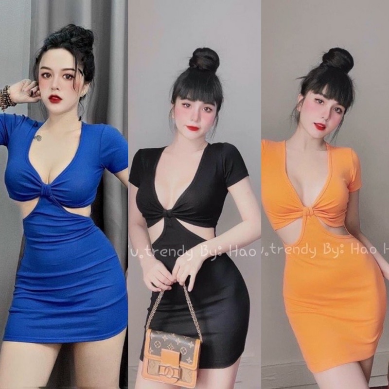 Đầm Ôm Body Khoét Eo Chất Dày Dặn Cá Tính (Ảnh Tự Chụp)