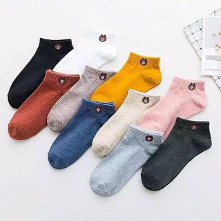 [FREESHIP] Tất Vớ Gấu Brown Trơn, Cổ Ngắn Dễ Thương Nhiều Màu Loại 1