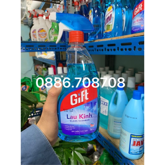 Lau kính gift 580ml(giá lên)